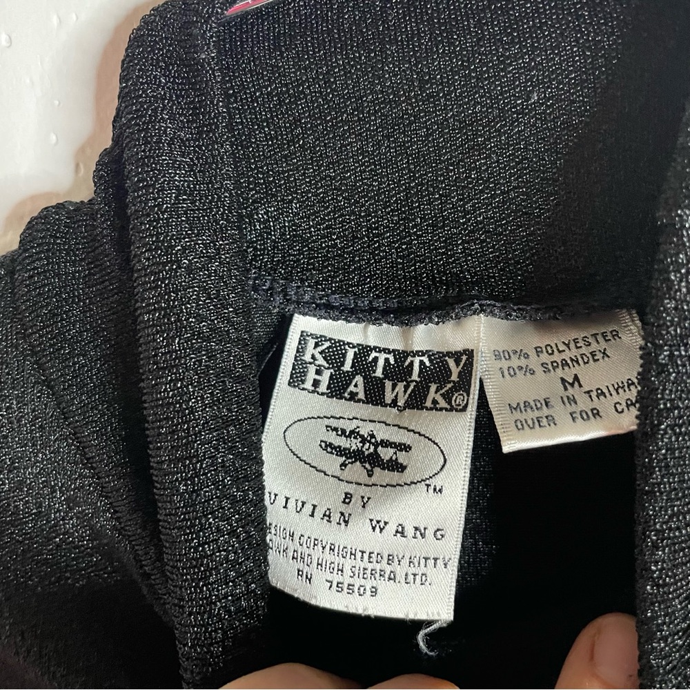 Vintage Kitty Hawk Y2K High Neck Black Sparkle Stretch BabyDoll Top - Picture 6 of 8